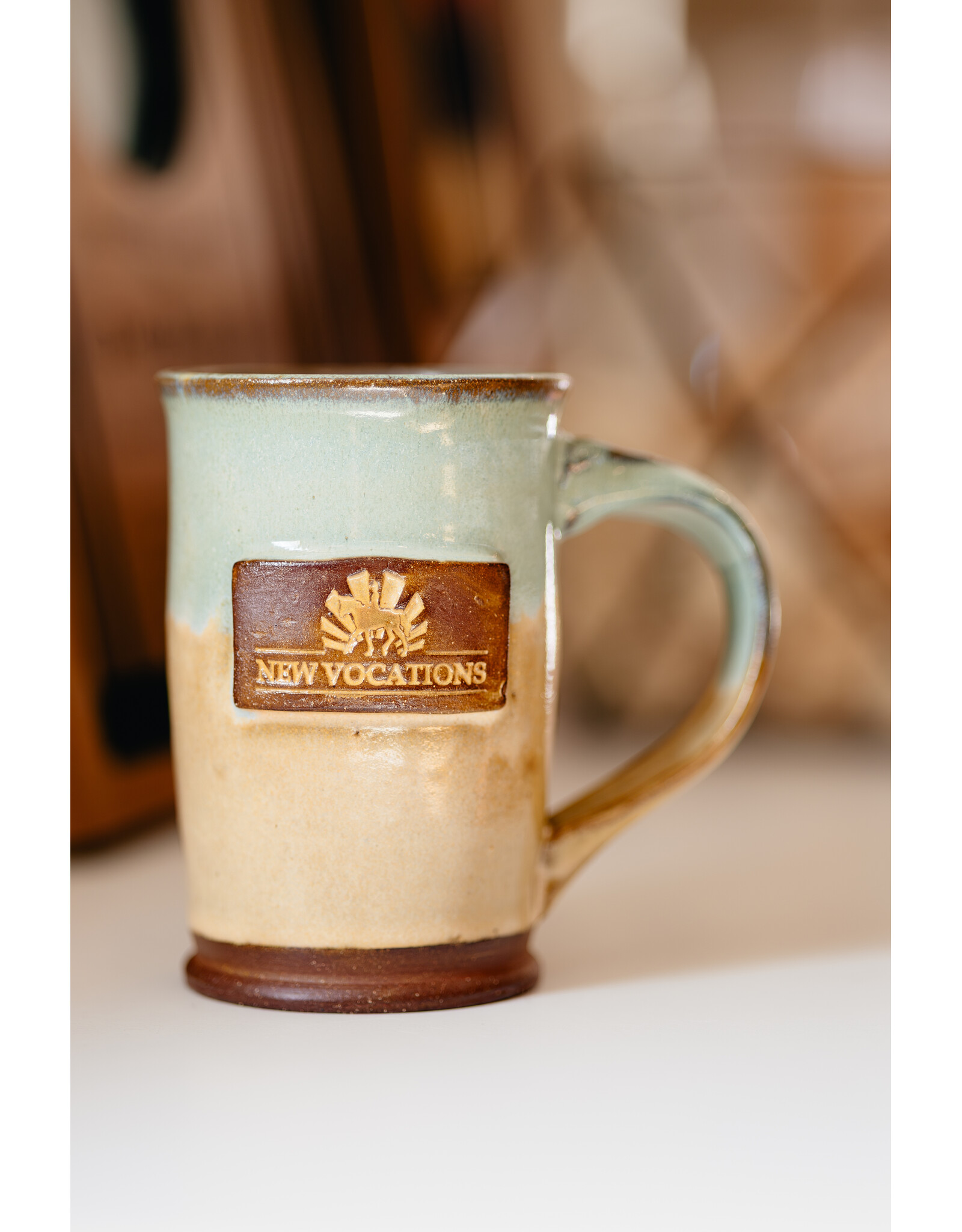 Teal/Sand Ceramic Mug (Handmade)