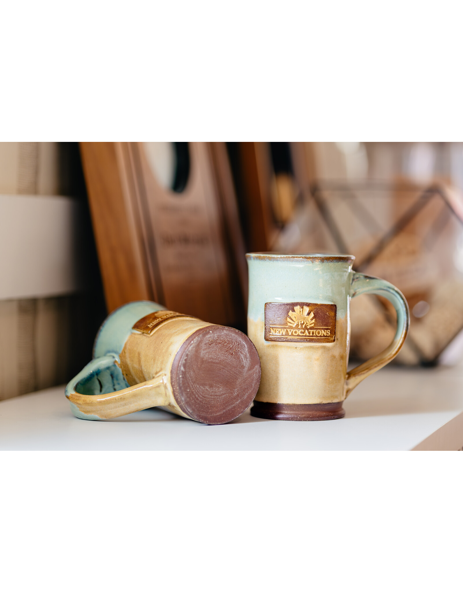 Teal/Sand Ceramic Mug (Handmade)