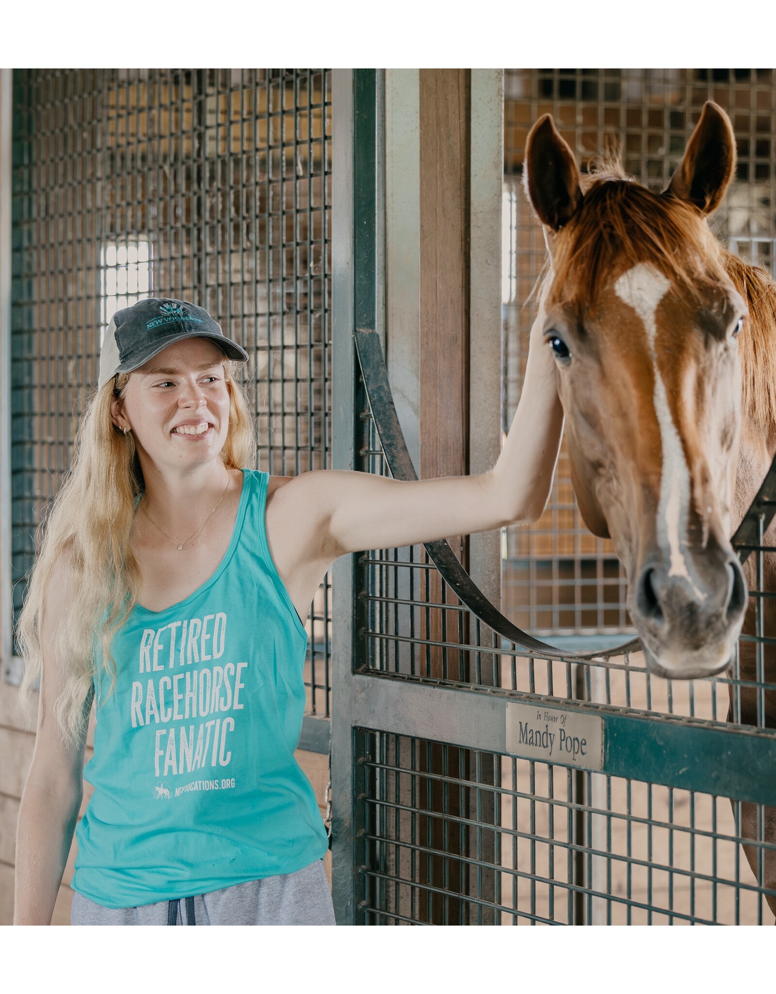 Teal Retired Racehorse Fanatic Tank Top