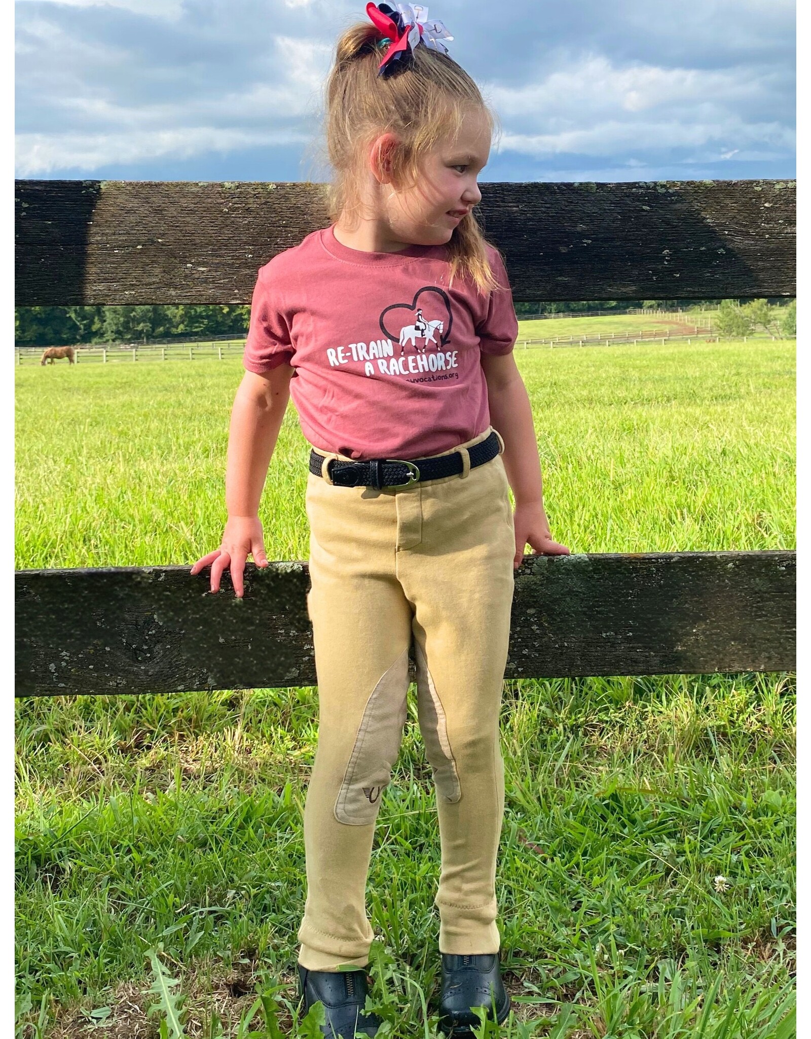 Mauve Re-Train a Racehorse Kids T-Shirt