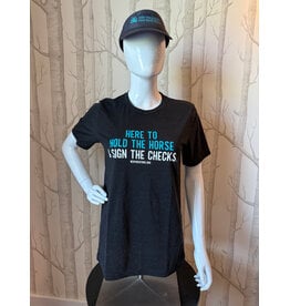 Black Here to Hold & Sign Checks T-Shirt