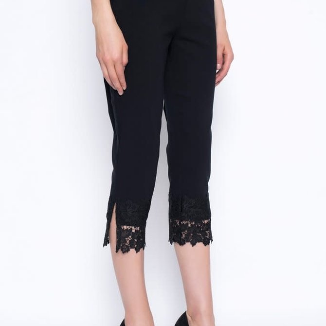 Picadilly Lace Trim Capris YM999