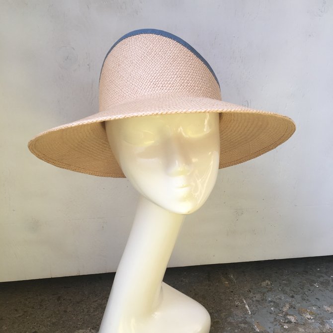 Tierre Taylor Hats and Accessories Classic Straw Sun Visor w. Contrasting Ribbon Trim