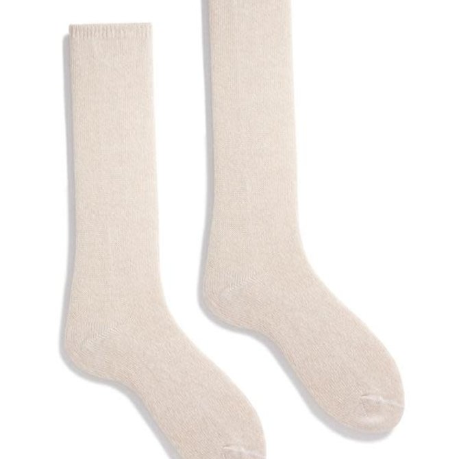 Ladies Original Lounge Socks with Comfy Feather Top - Auriga Ivory & R –  Heat Holders