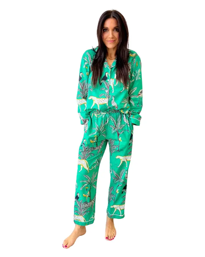 Colorful Summer Green Onions Wild Women's Pajama Pants Long Pajama