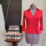 Debbie Shuchat red silk jersey top sz SMALL