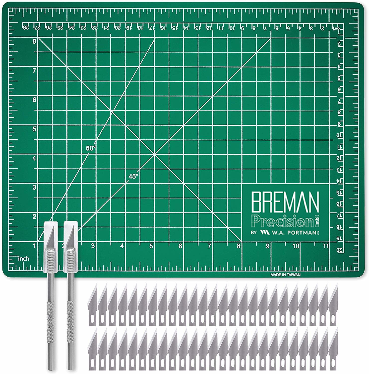 W.A. Portman 9x12 Craft Knife Mat Set w/50 Extra Blades
