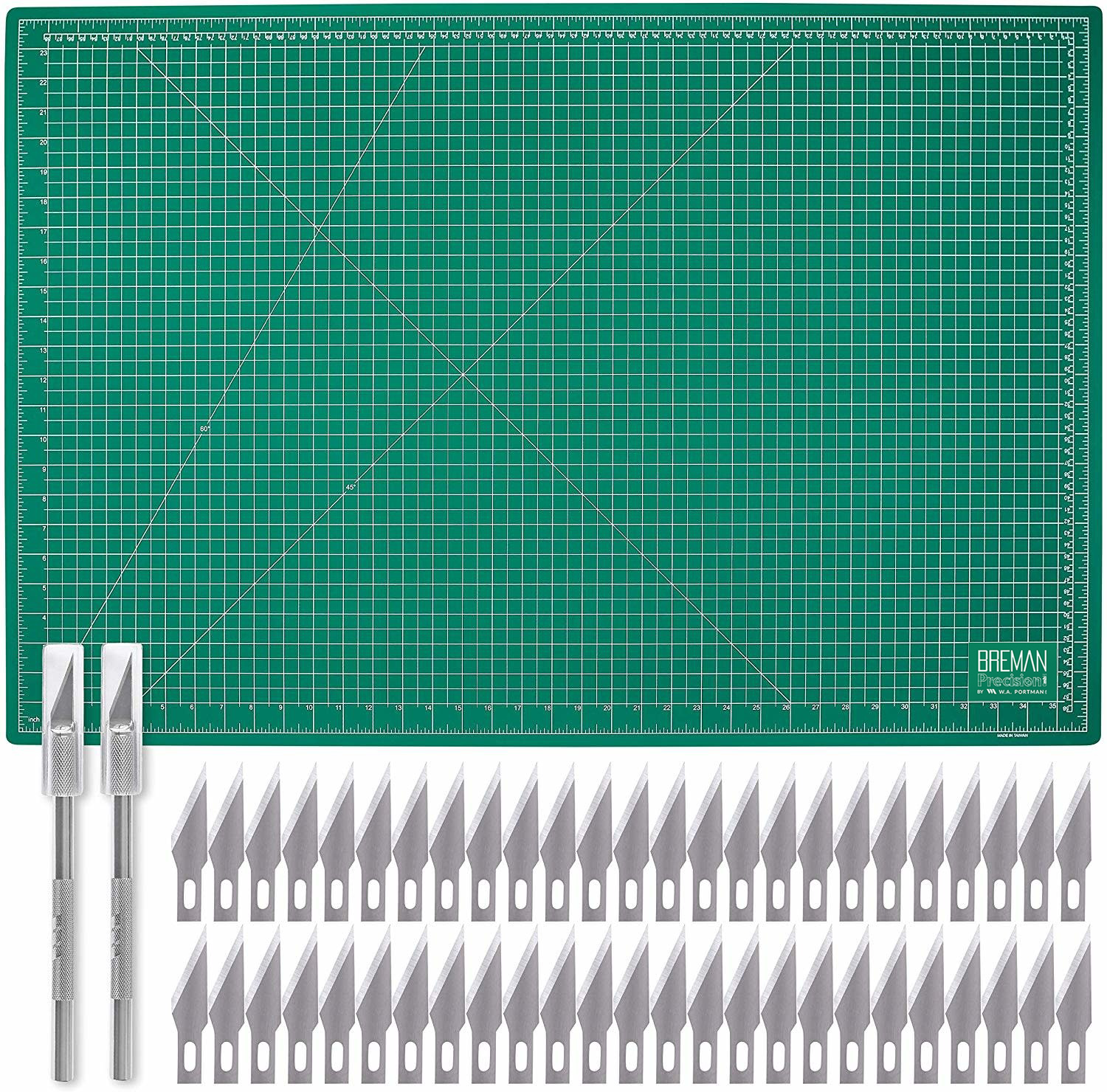 W.A. Portman 24x36 Craft Knife Mat Set w/50 Extra Blades