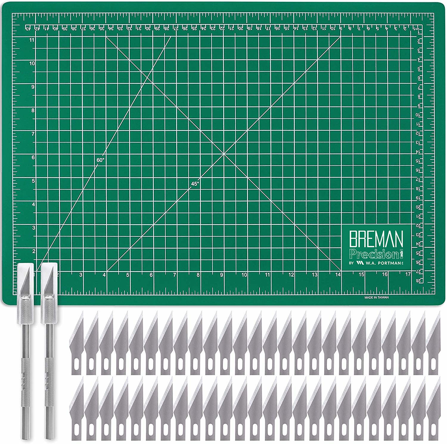 W.A. Portman 12x18 Craft Knife Mat Set w/50 Extra Blades W.A. Portman 12x18 Craft Knife Mat Set w/50 Extra Blades