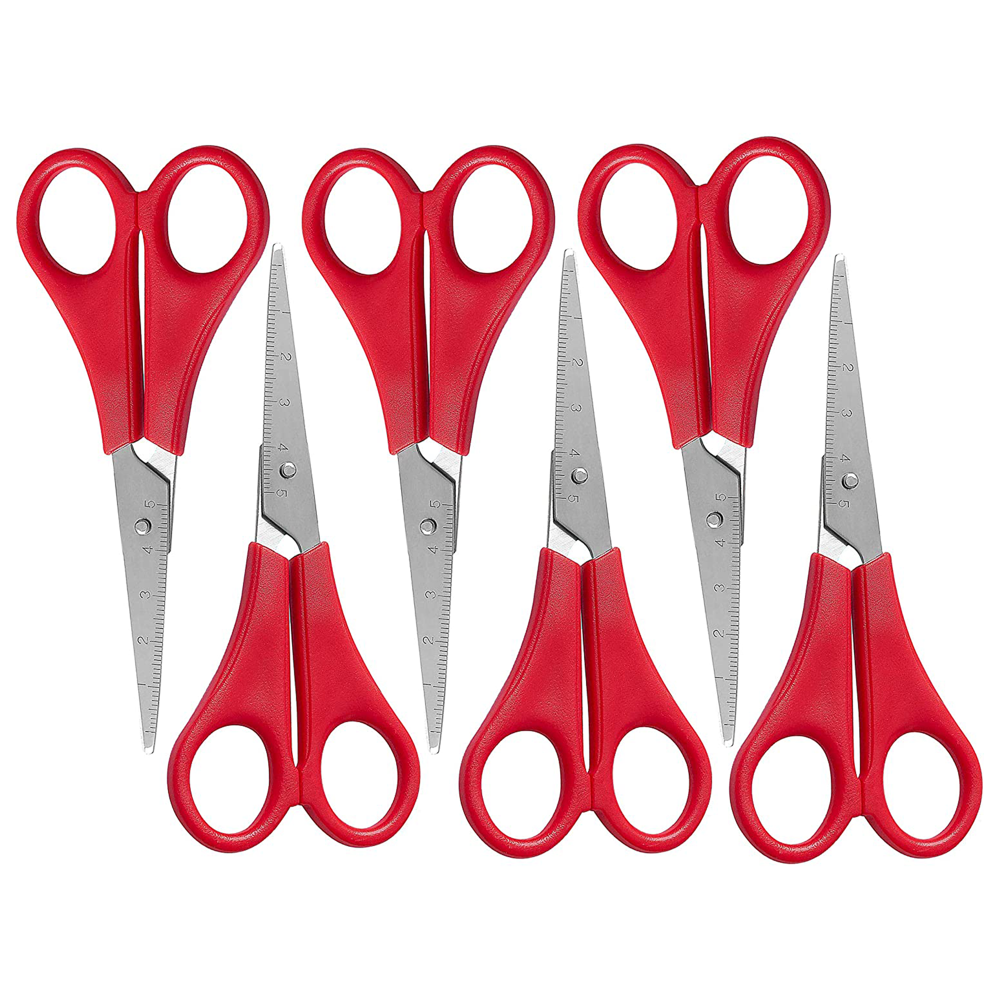 W.A. Portman 6pk Red Kids Pointed Scissors