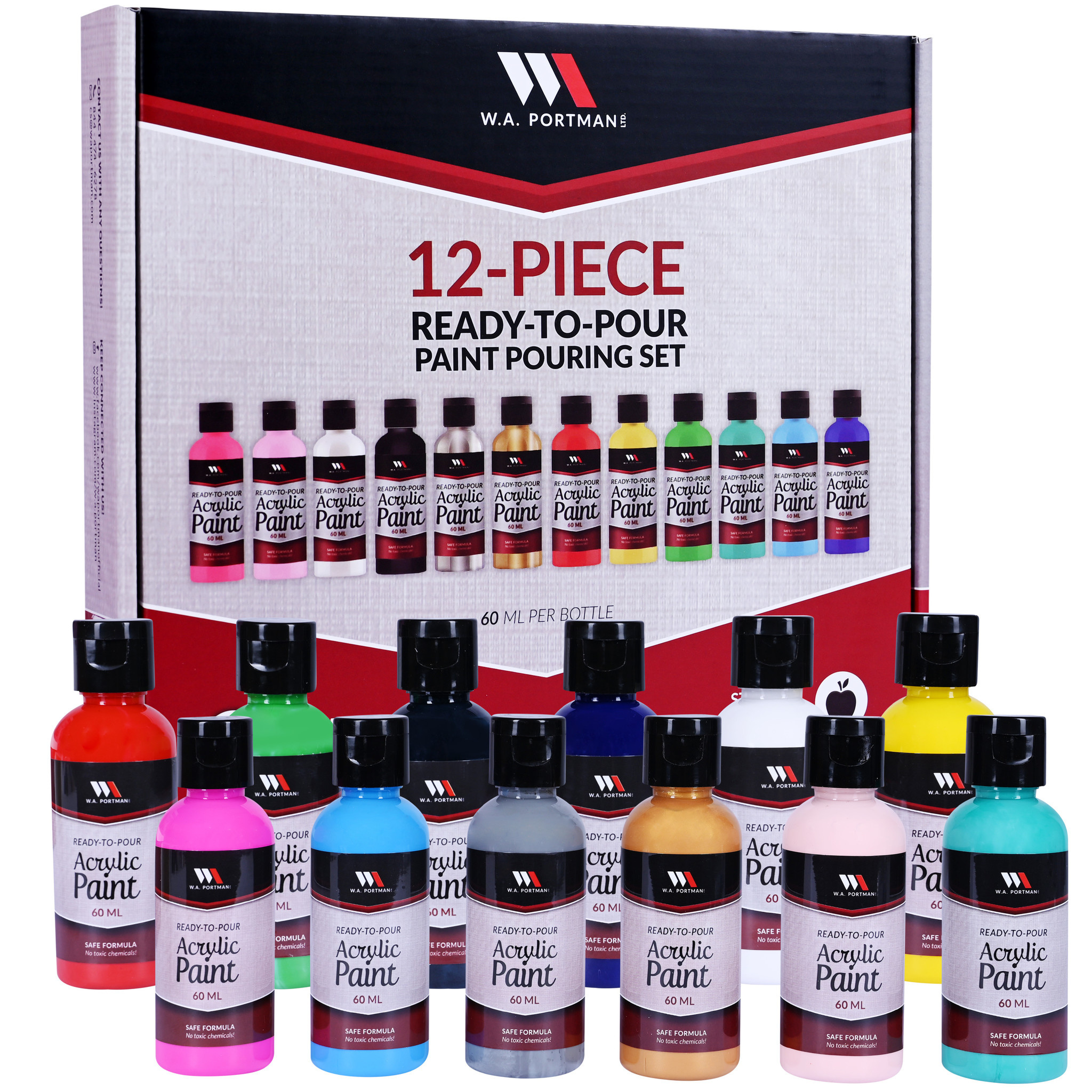 W.A. Portman 12pc Ready to Pour Paint Set