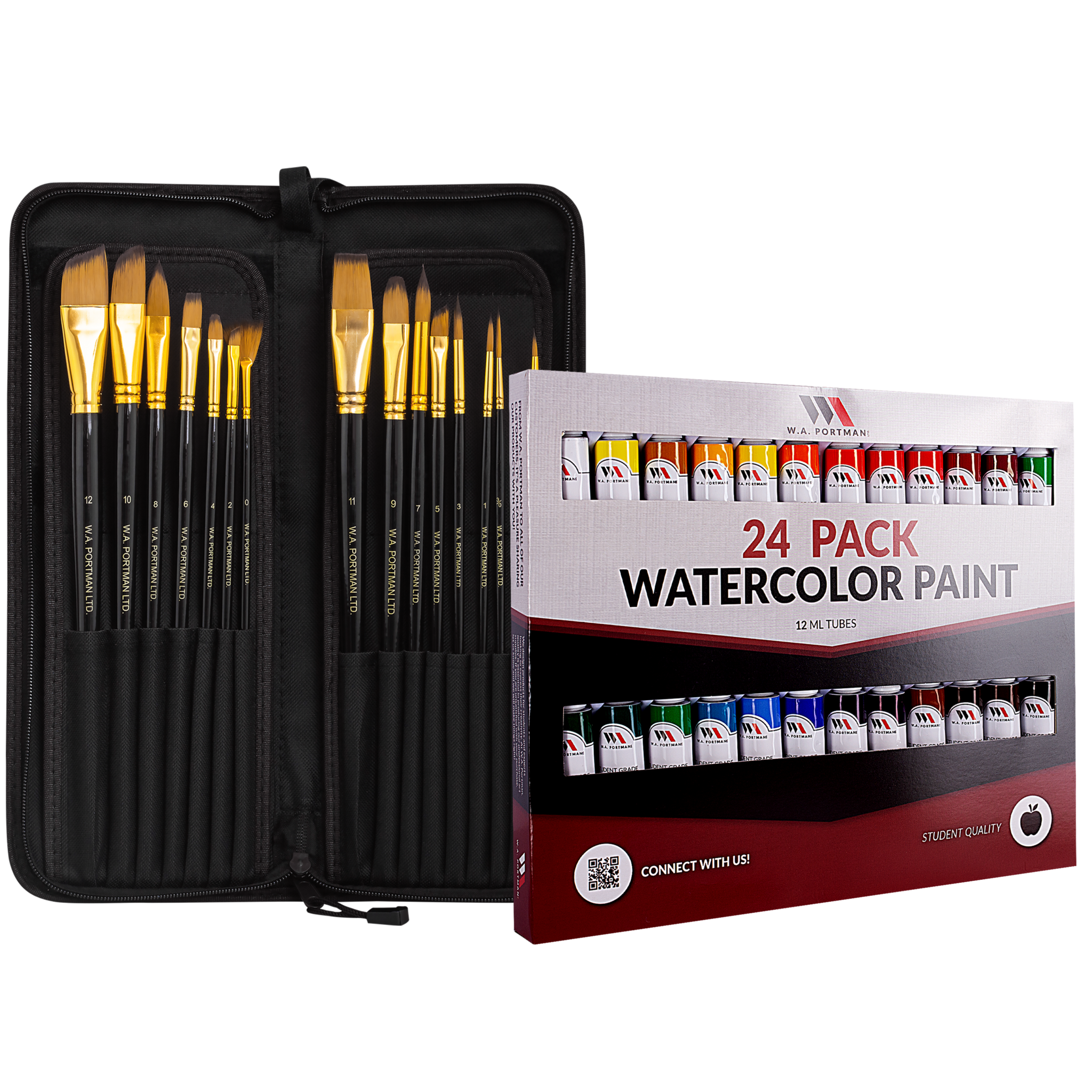 W.A. Portman Watercolor Paint & Brush Set W.A. Portman Watercolor Paint & Brush Set