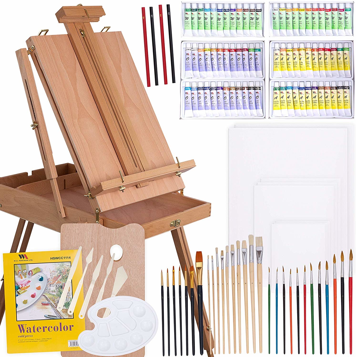 W.A. Portman 121pc Professional Easel Set W.A. Portman 121pc Professional Easel Set