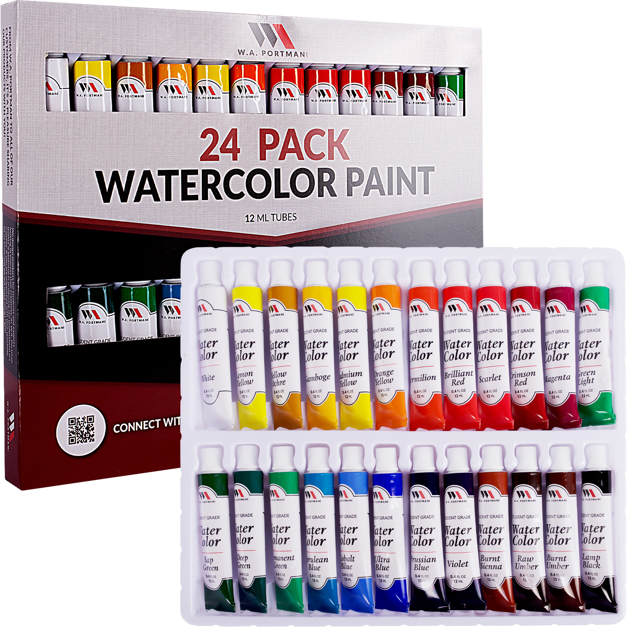 W.A. Portman 24pk Watercolor Paint Tube Set
