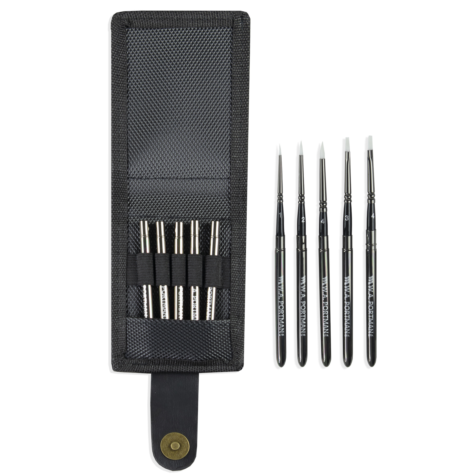 W.A. Portman Travel Paint Brushes - Small - Set of 5 W.A. Portman Travel Paint Brushes - Small - Set of 5