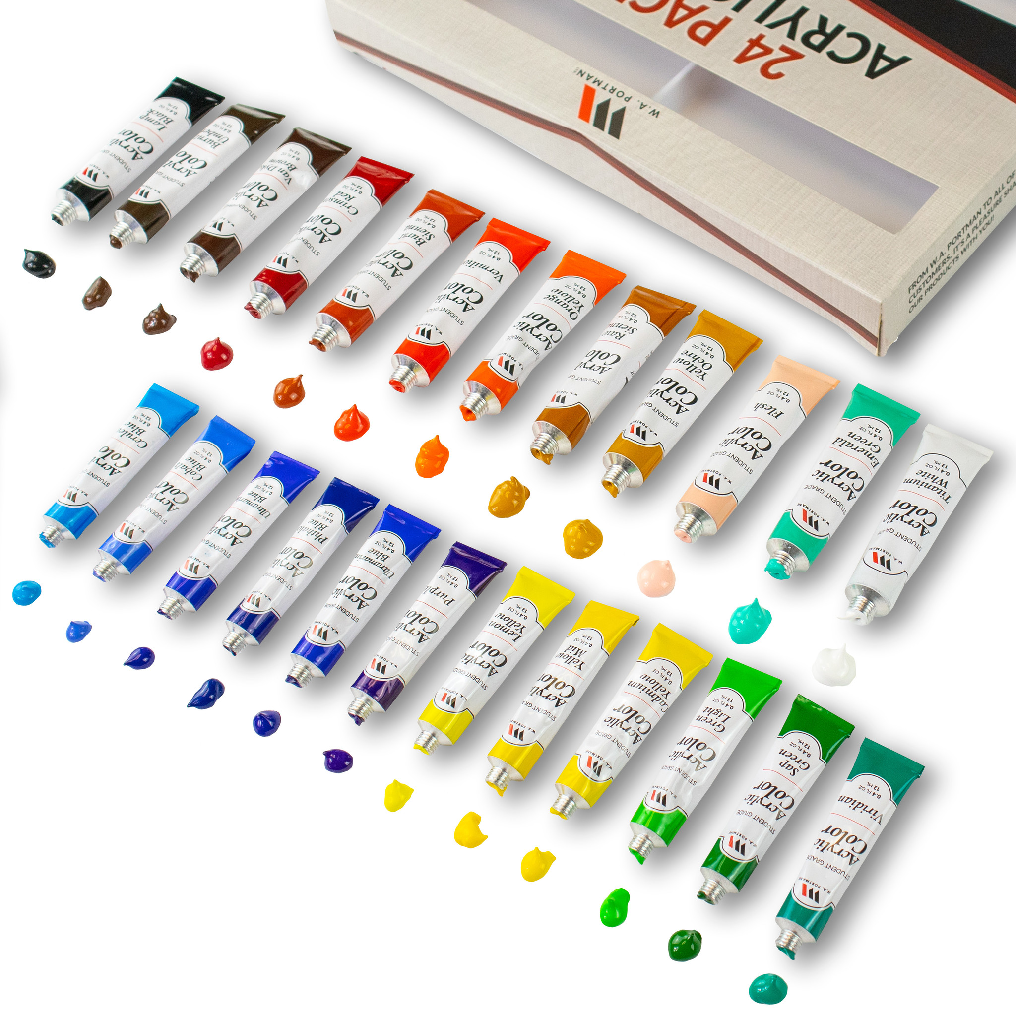 W.A. Portman 24pk Acrylic Paint Tube Set