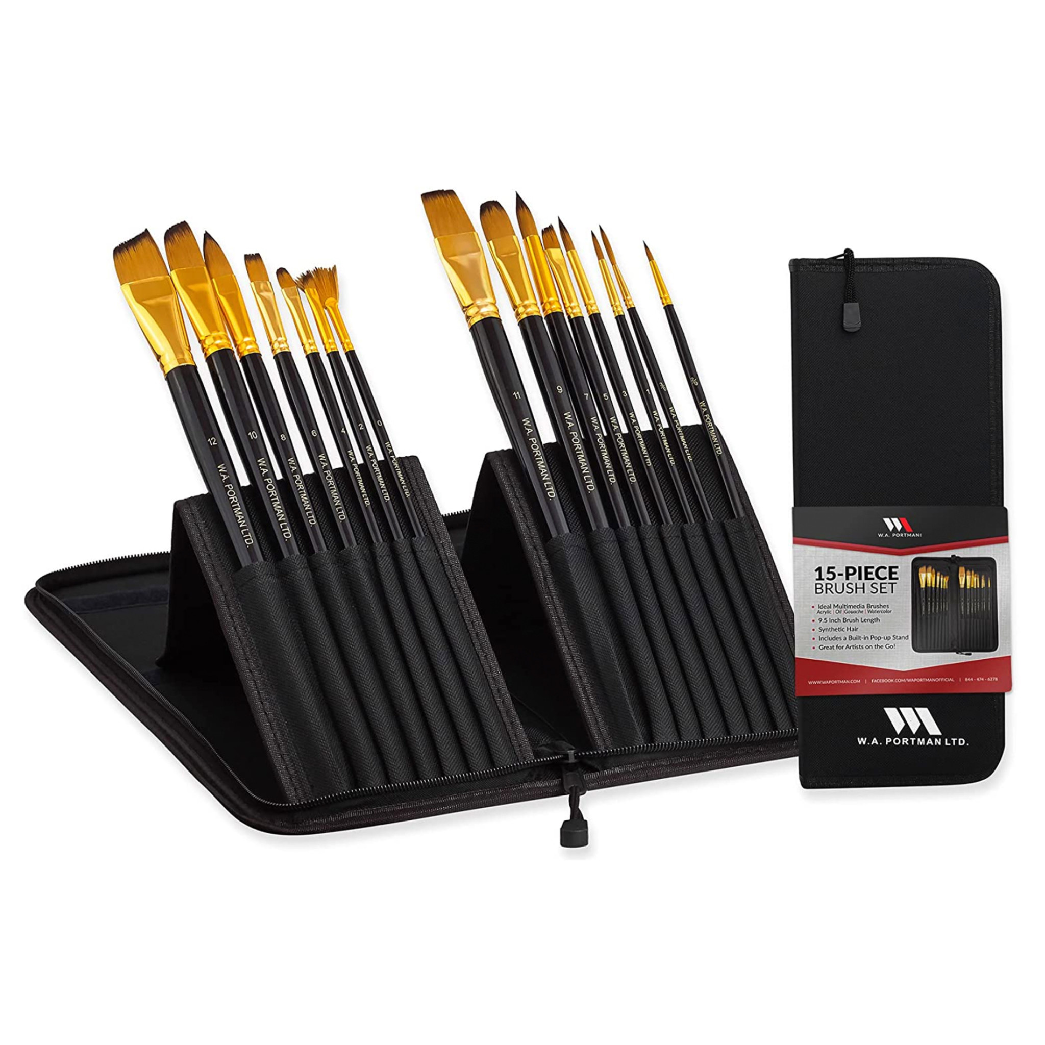 W.A. Portman 15pc Artist Paint Brush Set