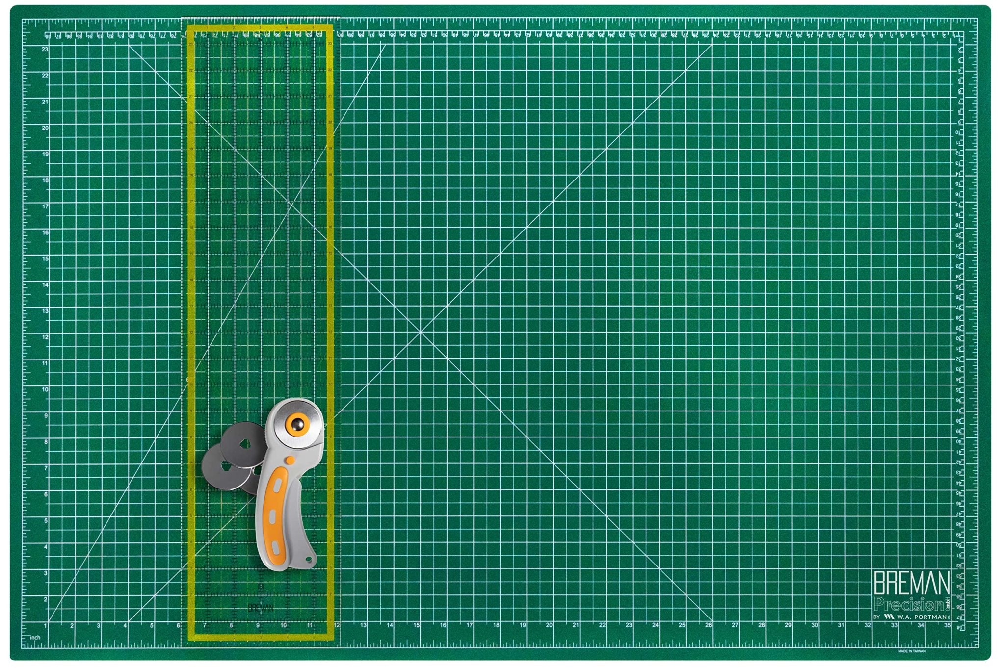 W.A. Portman 24x36 Rotary Cutter & Ruler Mat Set W.A. Portman 24x36 Rotary Cutter & Ruler Mat Set