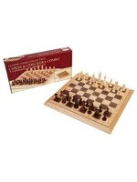 John Hansen 16" Staunton Wood Folding Chess & Checkers Combo