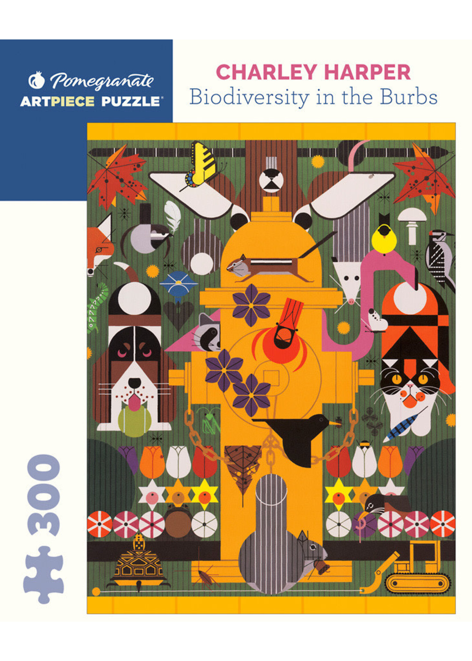 Pomegranate Charlie Harper: Biodiversity in the Burbs 300 Piece Puzzle