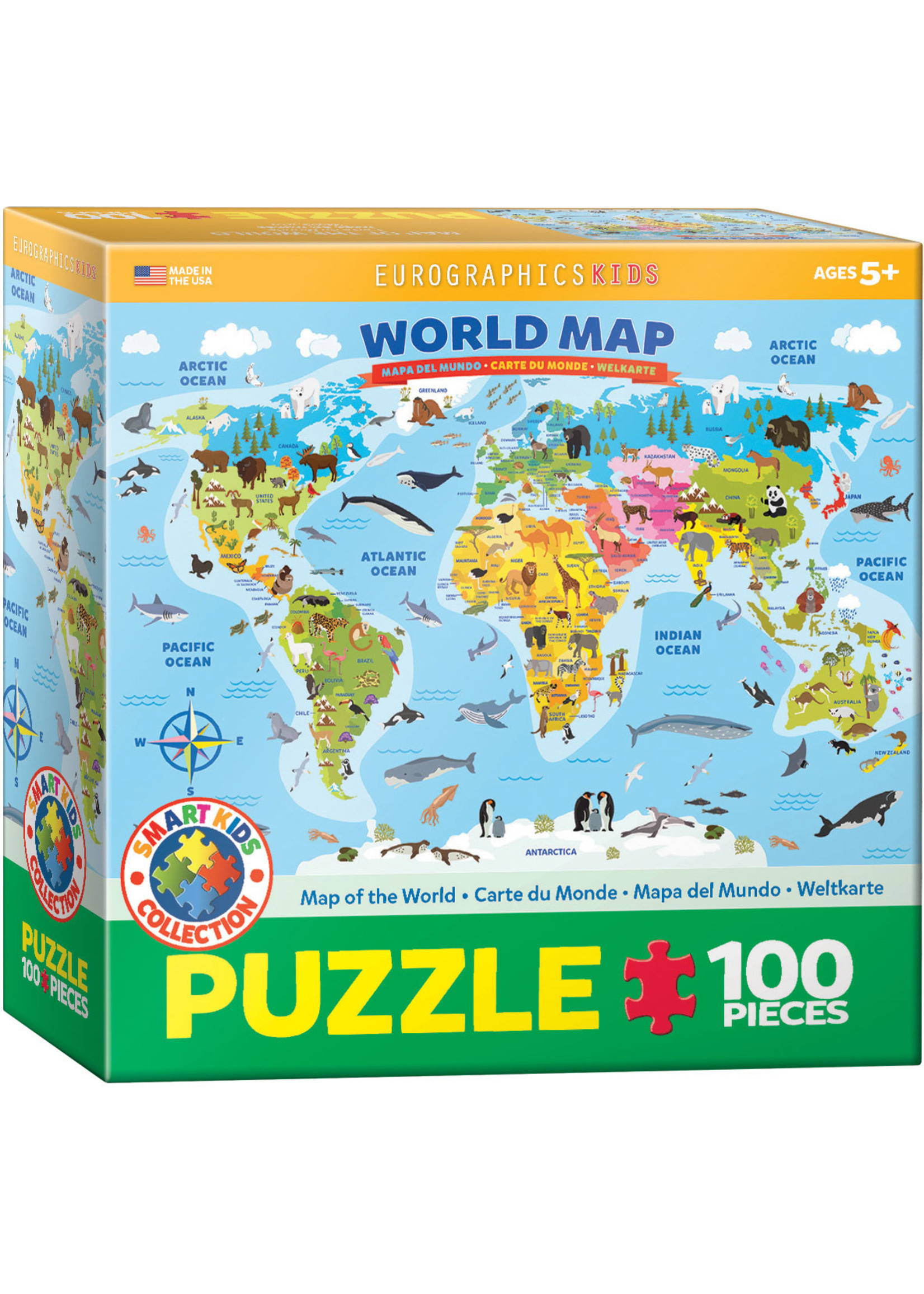 Eurographics "World Map" 100 Piece Puzzle