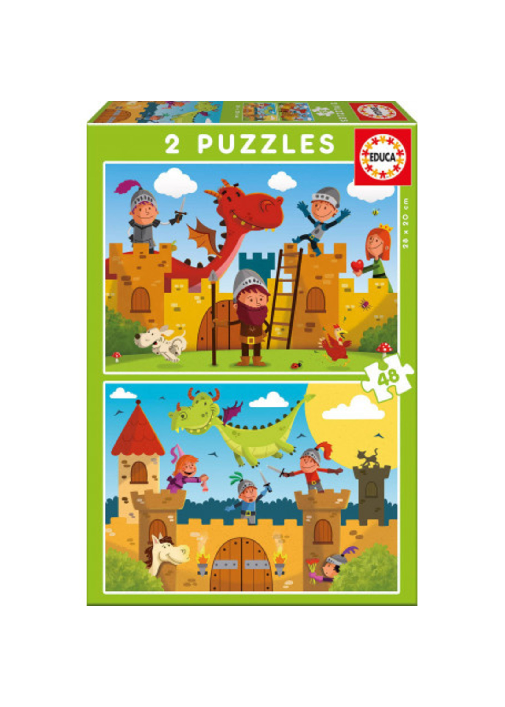 Educa "Dragons and Knights" 2x 48 Piece Puzzles