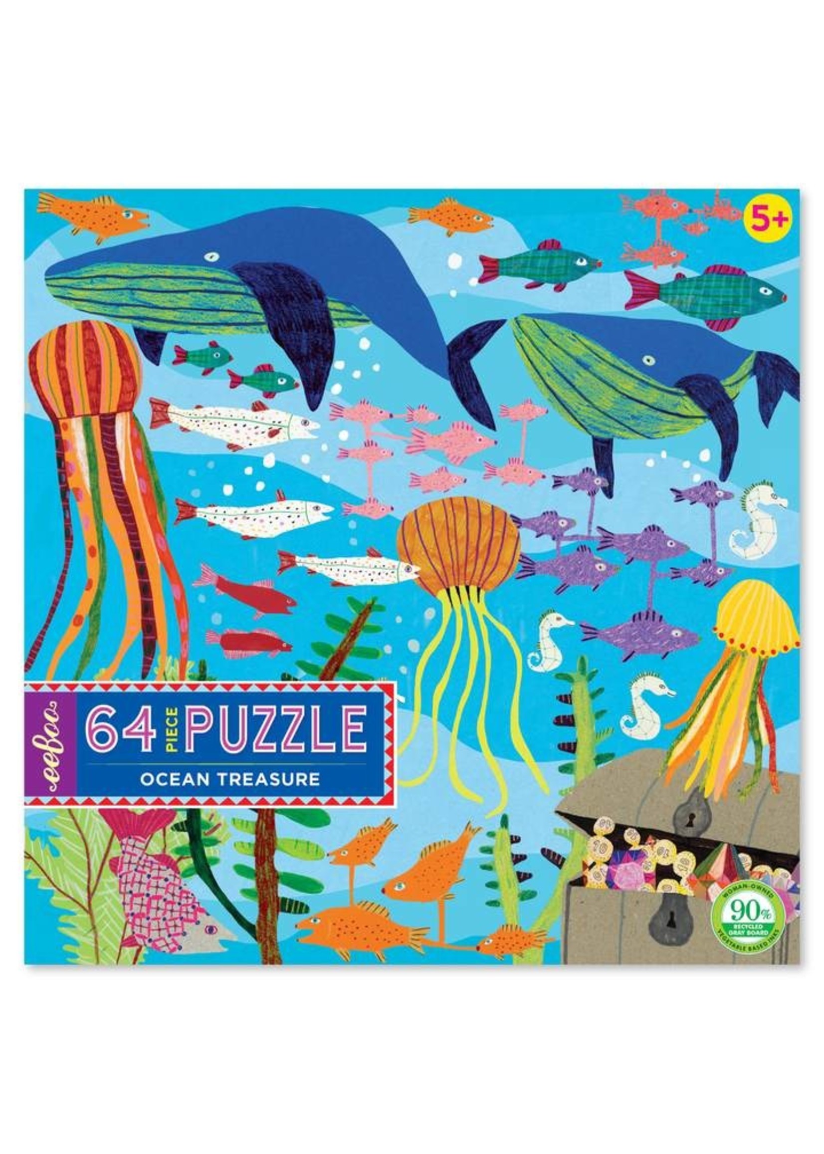 eeBoo "Ocean Treasure" 64 Piece Puzzle