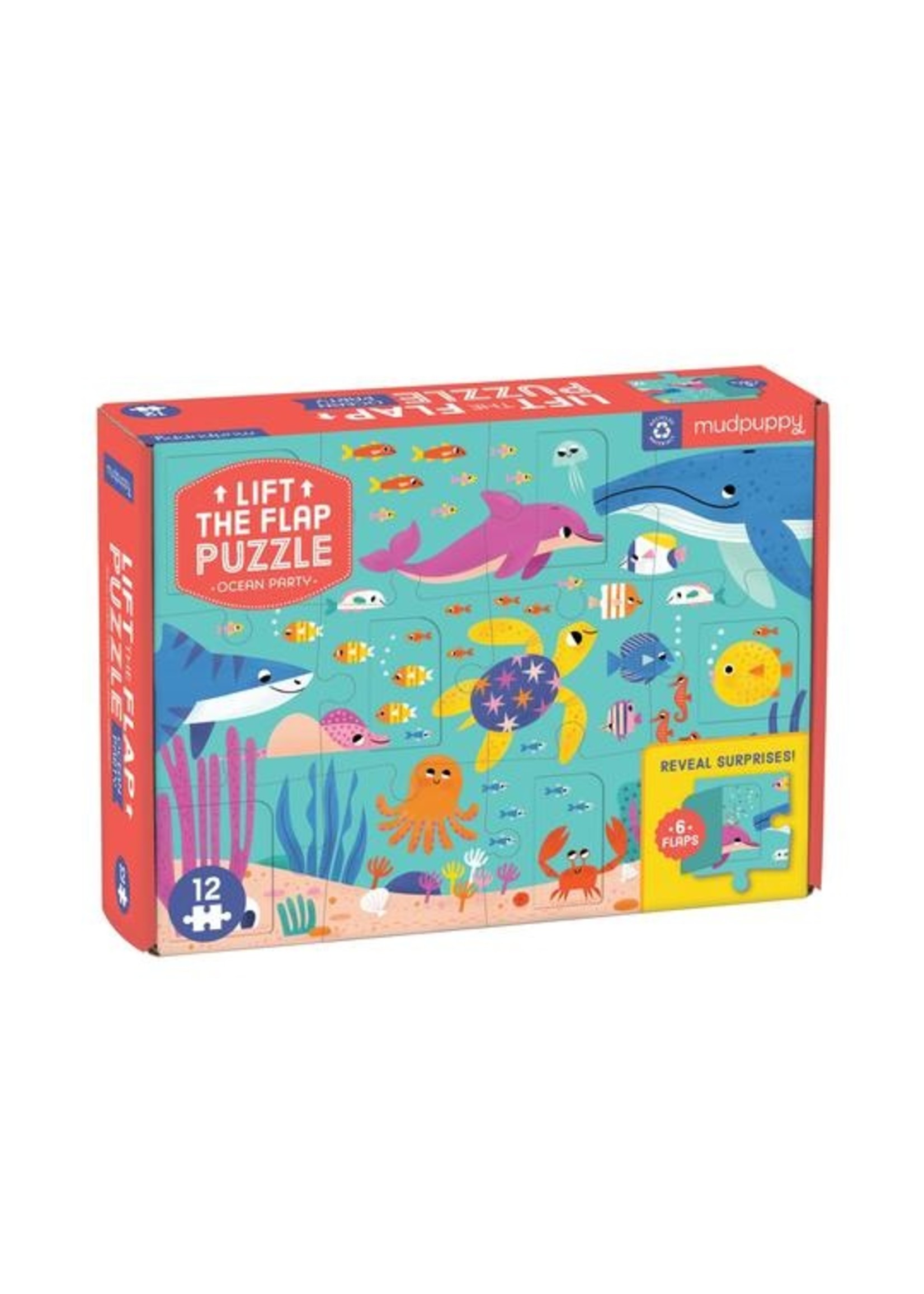 Mudpuppy "Ocean Party" Lift-the-Flap 12 Piece Puzzle