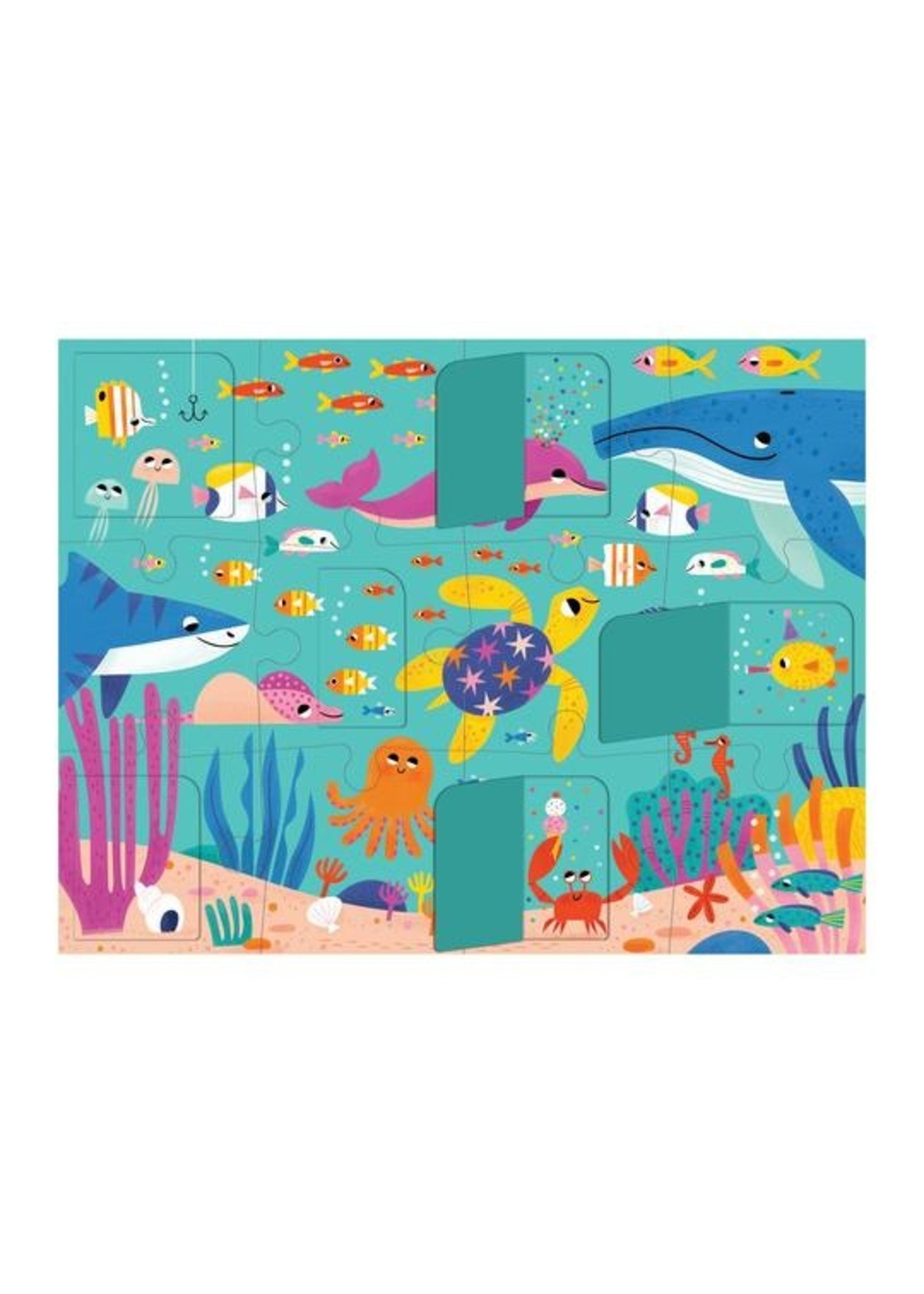 Mudpuppy "Ocean Party" Lift-the-Flap 12 Piece Puzzle