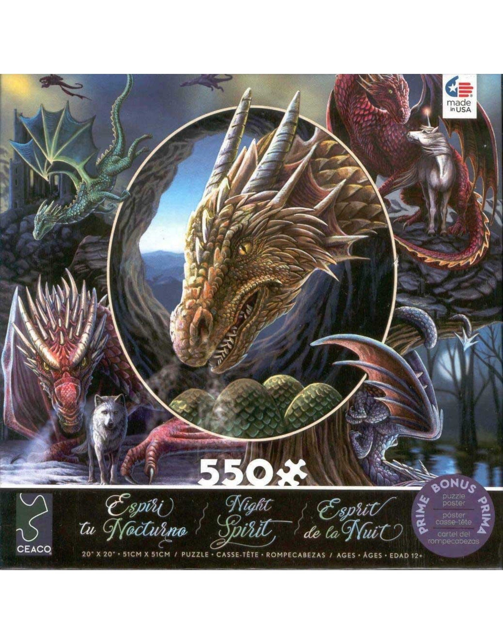 Night Spirit Collection Spirit Dragons 550 Piece Puzzle Gamescape North