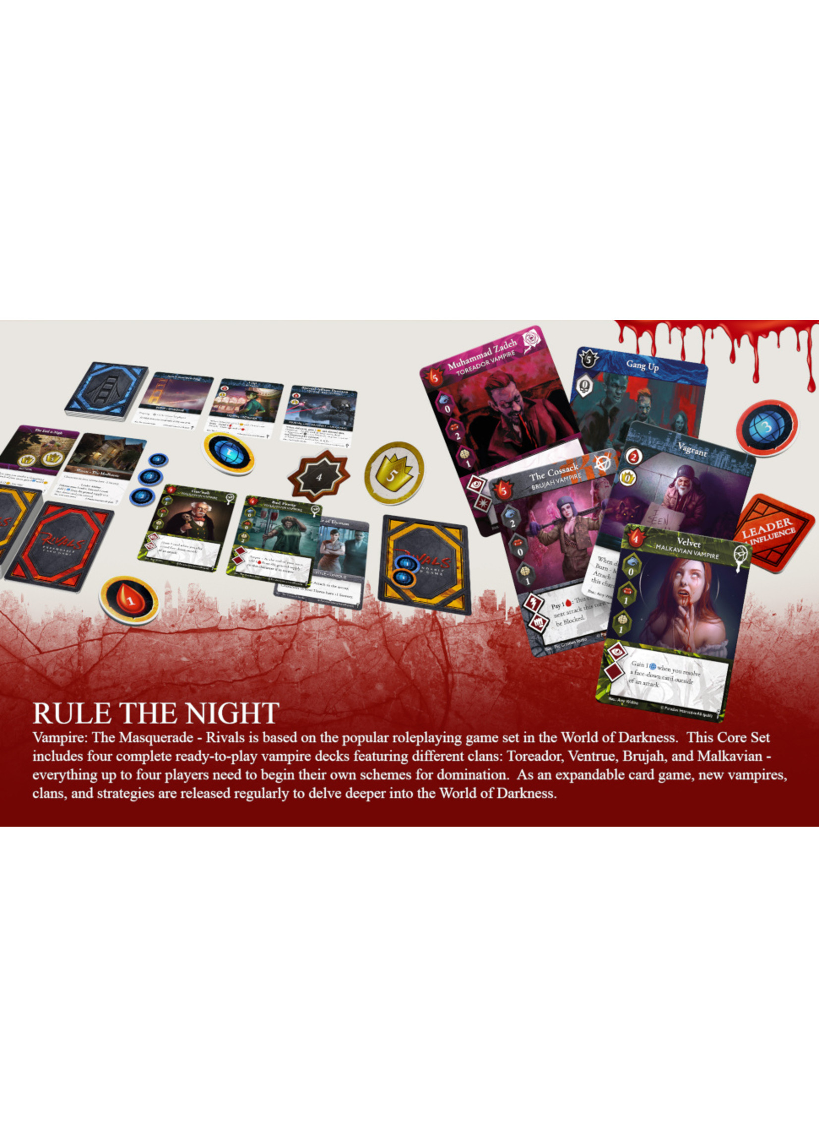  Renegade Game Studios Vampire The Masquerade Rivals Expandable  Card Game 2-4 Players, Ages 14+ Playing time 30-70 Minutes : Toys & Games