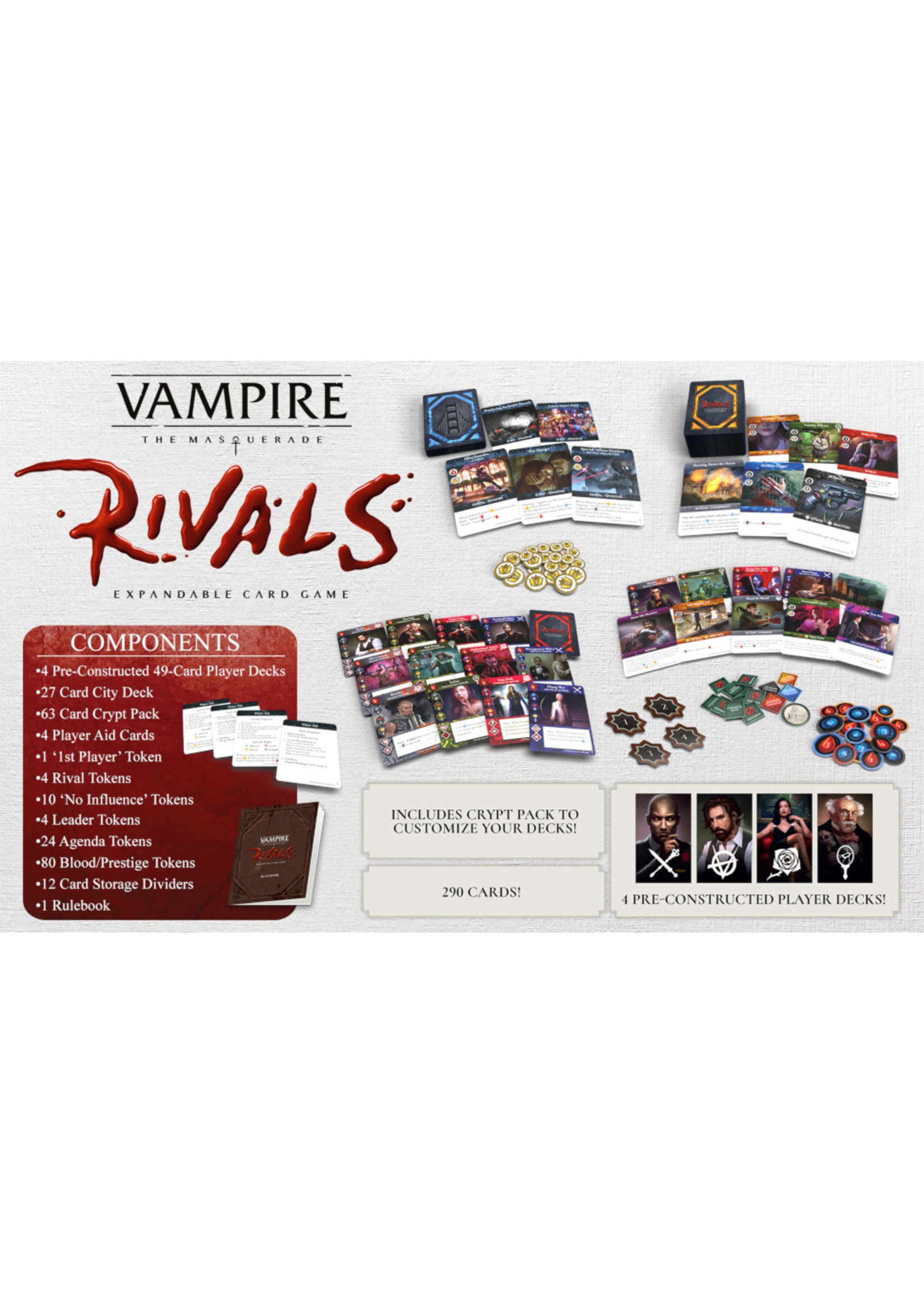 Vampire: The Masquerade Rivals Expandable Card Game The Hunters & The  Hunted: Core Set - Everything Needed to Play, Card Game Based On The RPG,  Ages