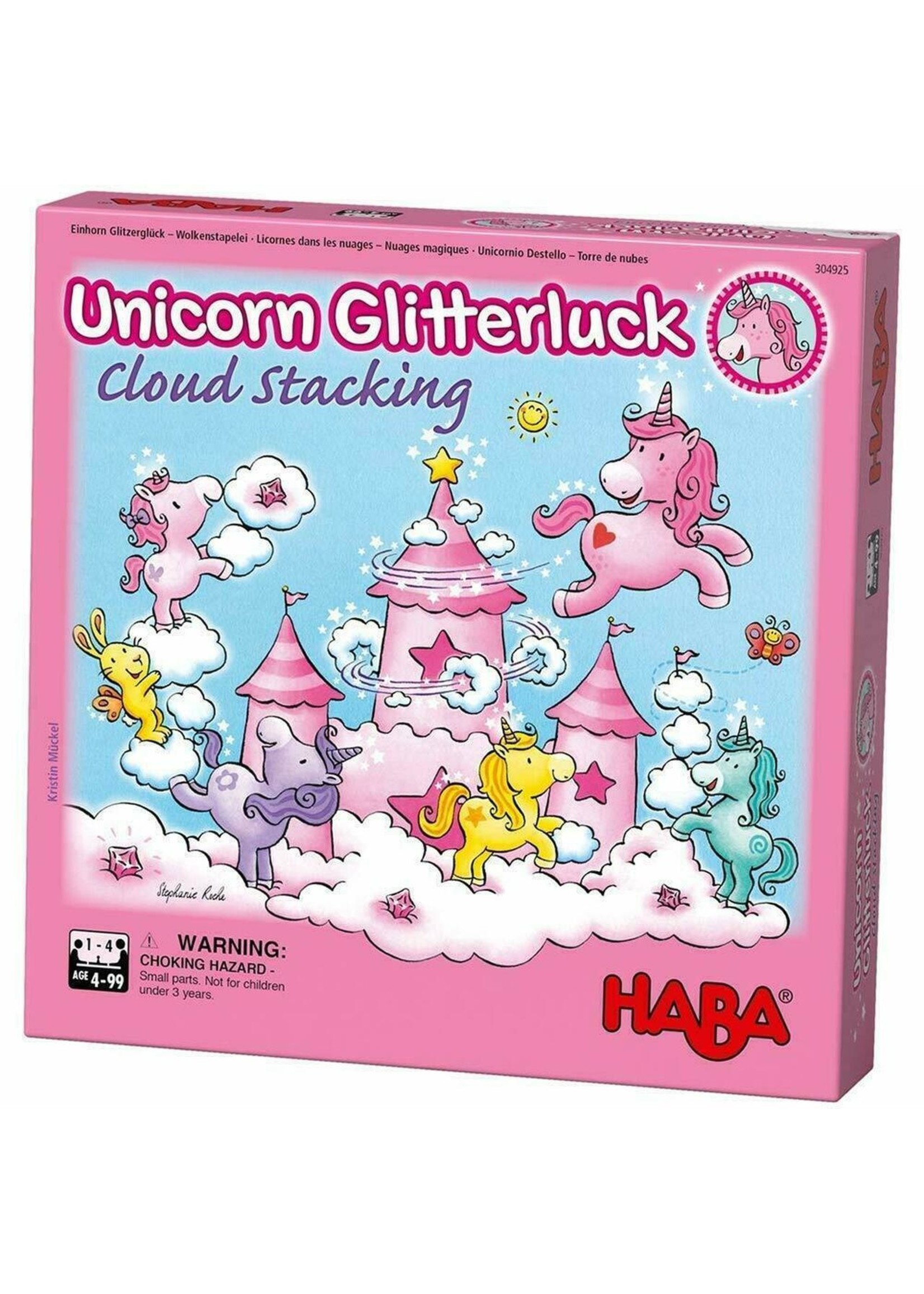 Haba USA Unicorn Glitterluck: Cloud Stacking Game