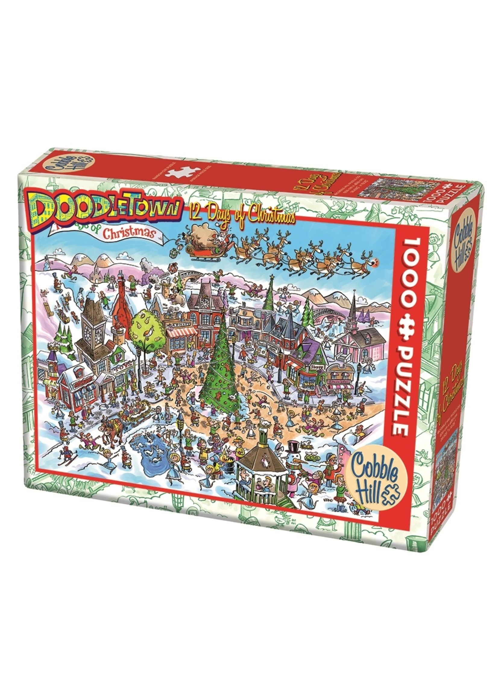 Cobble Hill "Doodletown: 12 days of Christmas" 1000 Piece Puzzle