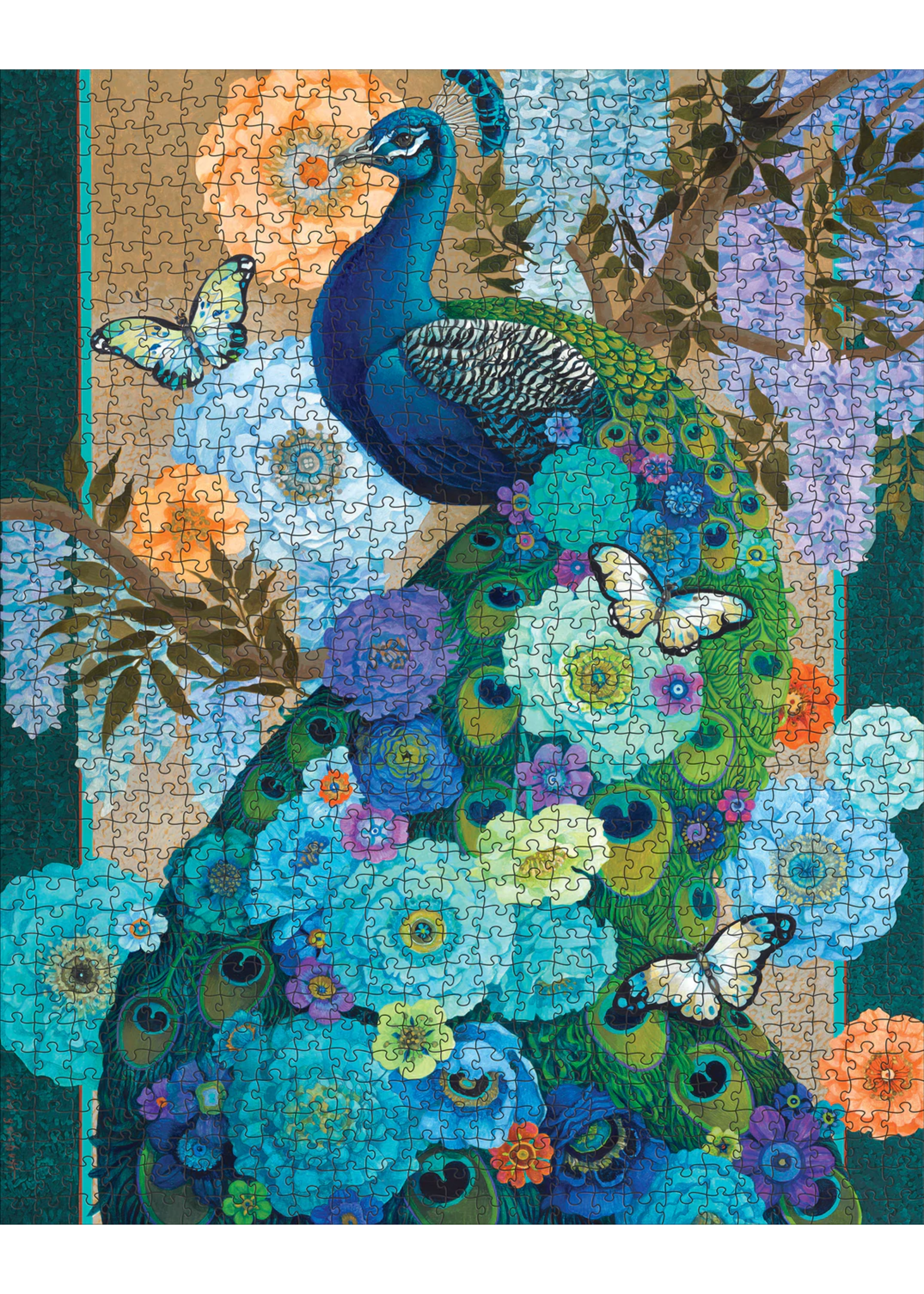 Pomegranate "Floral Peacock" 1000 Piece Puzzle