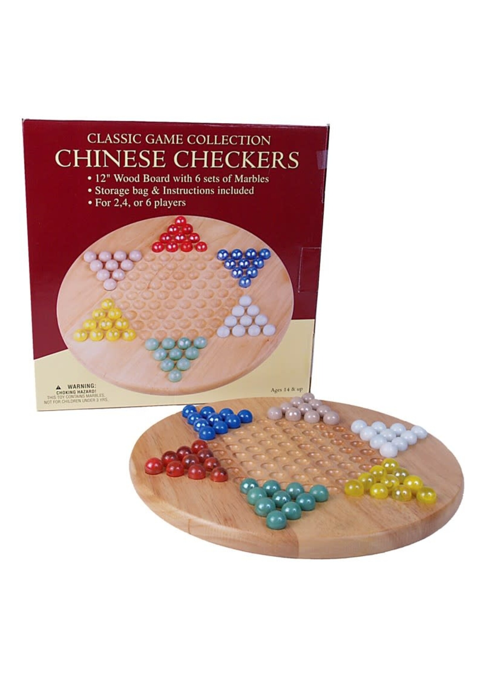 John Hansen 12" Wood Chinese Checkers Set