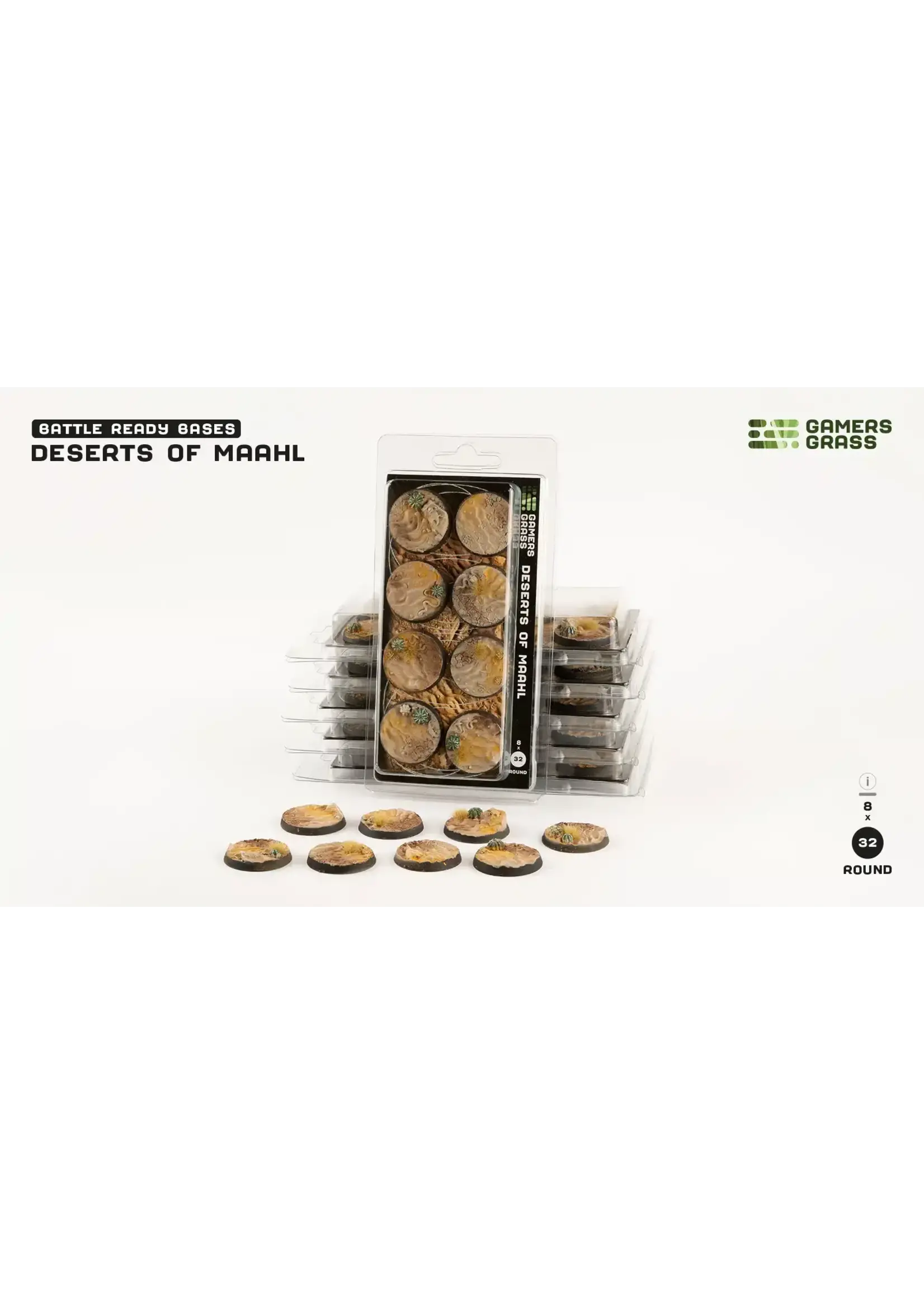 Gamers Grass Gamers Grass Deserts of Maahl Bases, Round 32mm (x8)