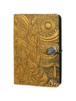 Oberon Design Oberon Small Leather Journal - Van Gogh's Sky - Marigold Yellow