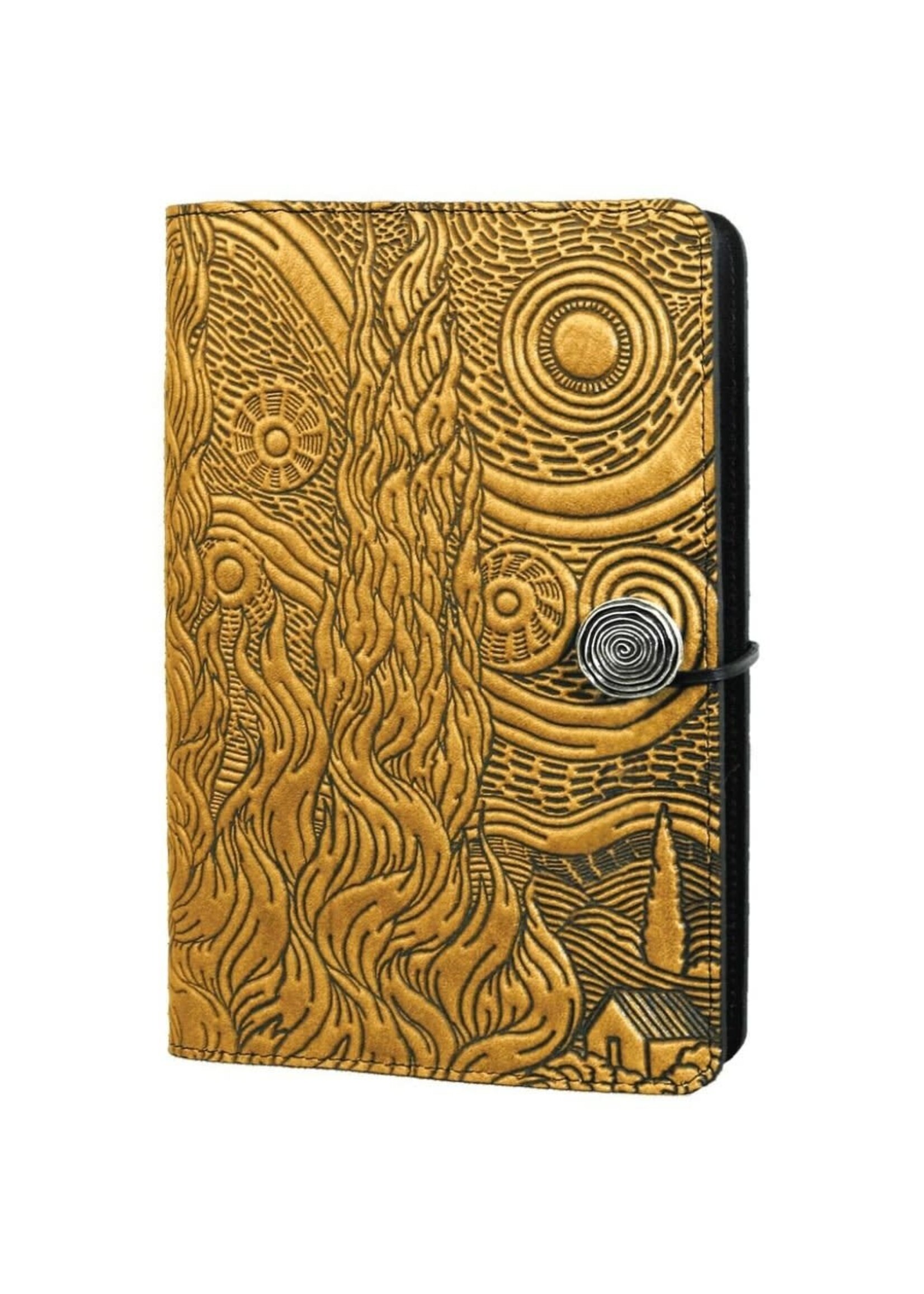 Oberon Design Oberon Small Leather Journal - Van Gogh's Sky - Marigold Yellow