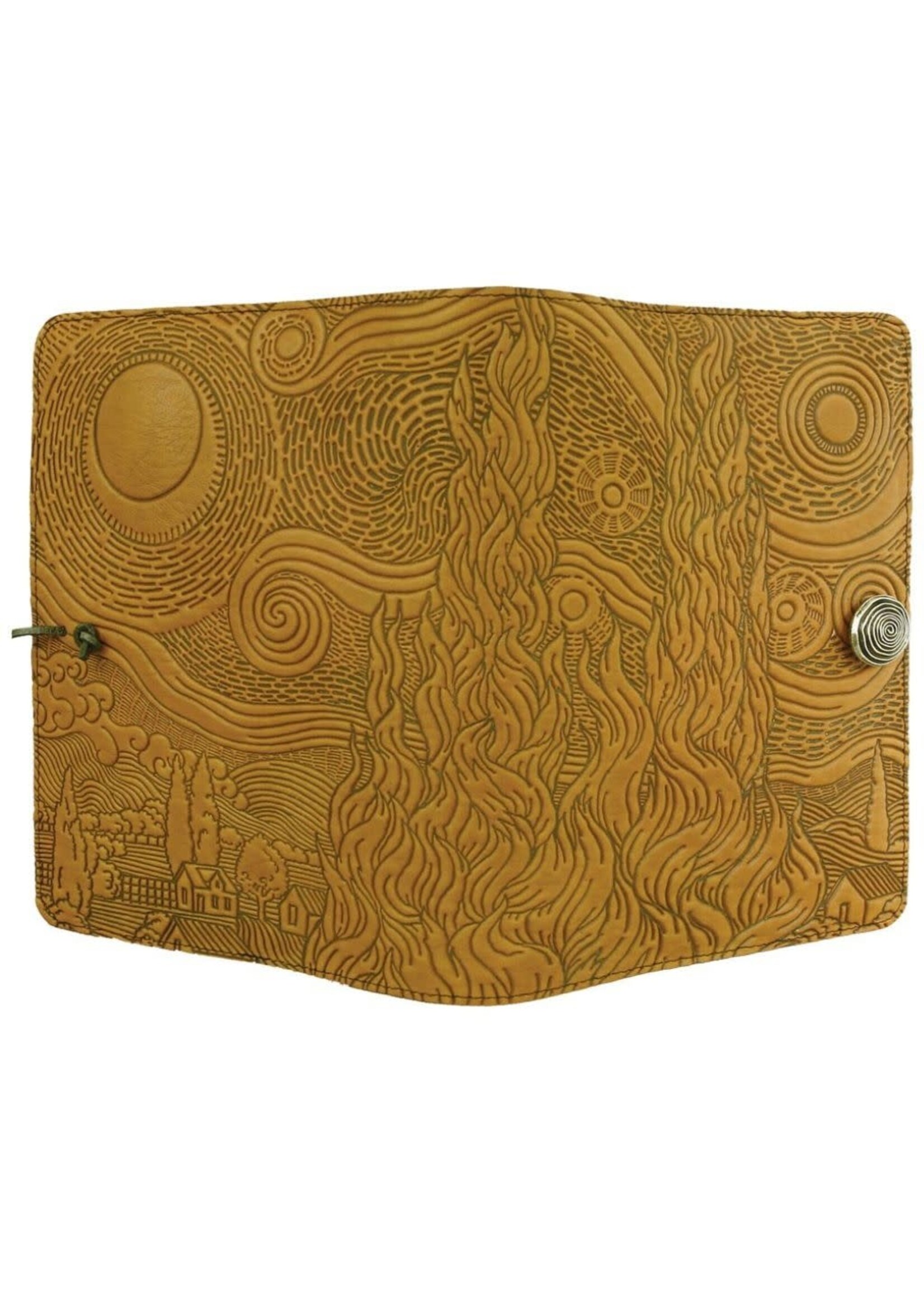 Oberon Design Oberon Small Leather Journal - Van Gogh's Sky - Marigold Yellow