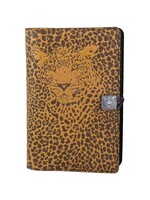 Oberon Design Oberon Small Leather Journal - Leopard - Marigold Yellow