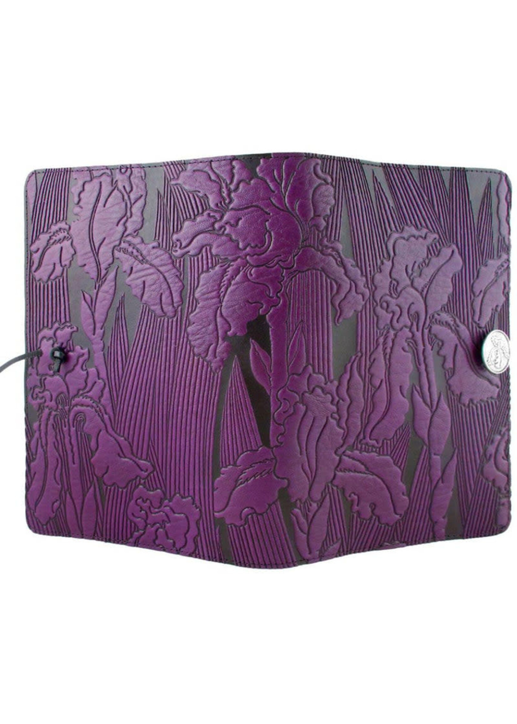 Oberon Design Small Leather Refillable Journal - Iris - Orchid Purple