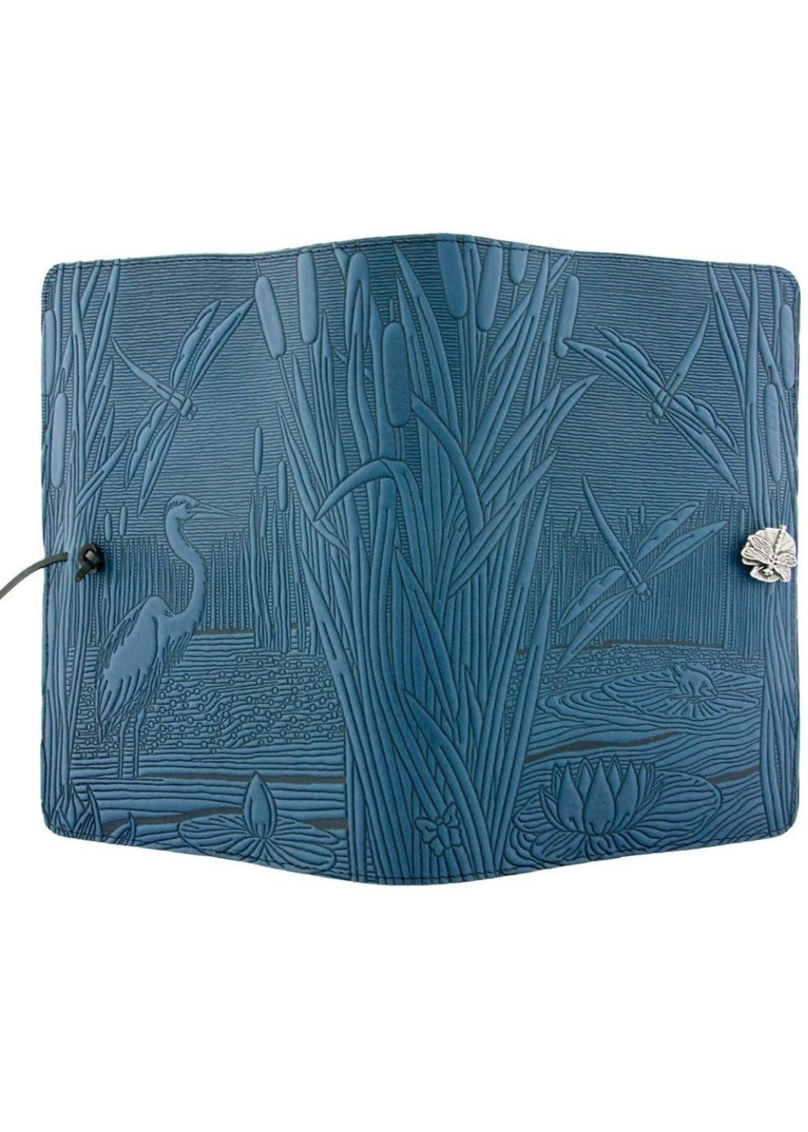 Oberon Design Oberon Large Leather Journal - Dragonfly Pond - Blue