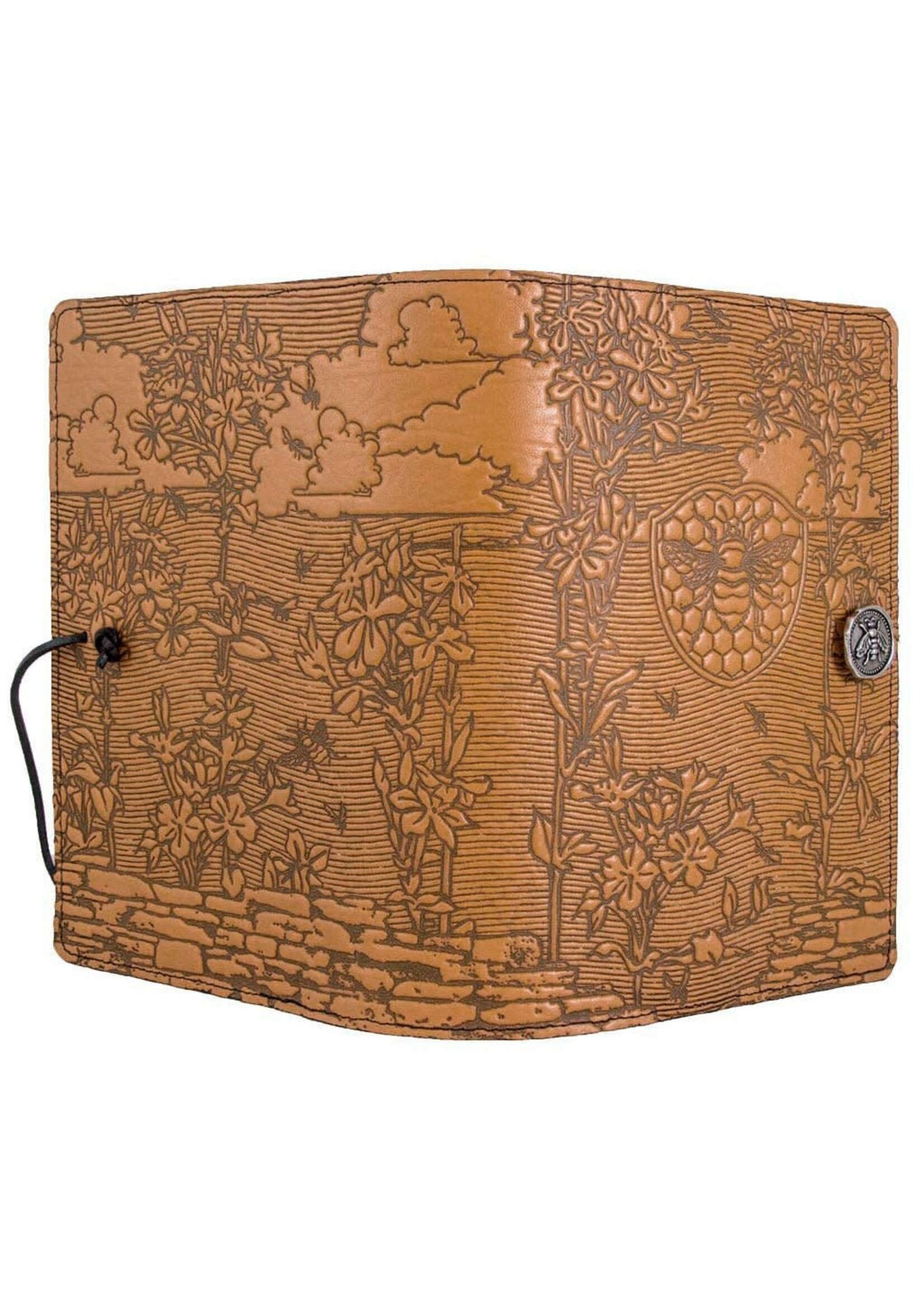 Oberon Design Oberon Large Leather Journal - Bee Garden - Marigold Yellow