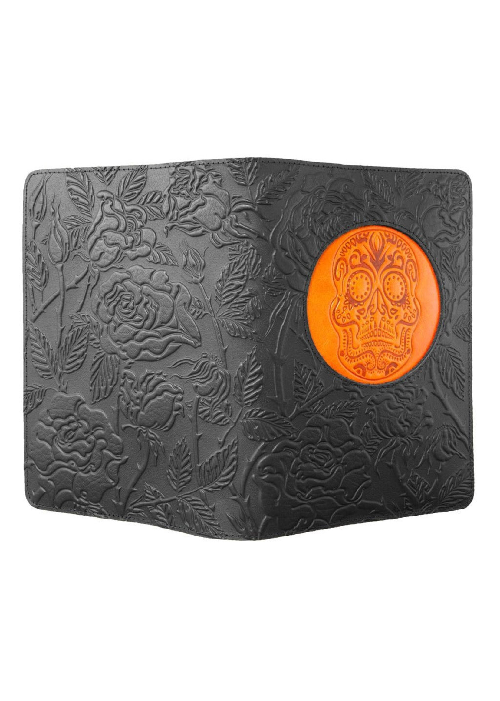 Oberon Design Large Leather Icon Refillable Journal - Dia de los Muertos