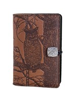 Oberon Design Oberon Large Leather Journal- Horned Owl - Saddle Brown