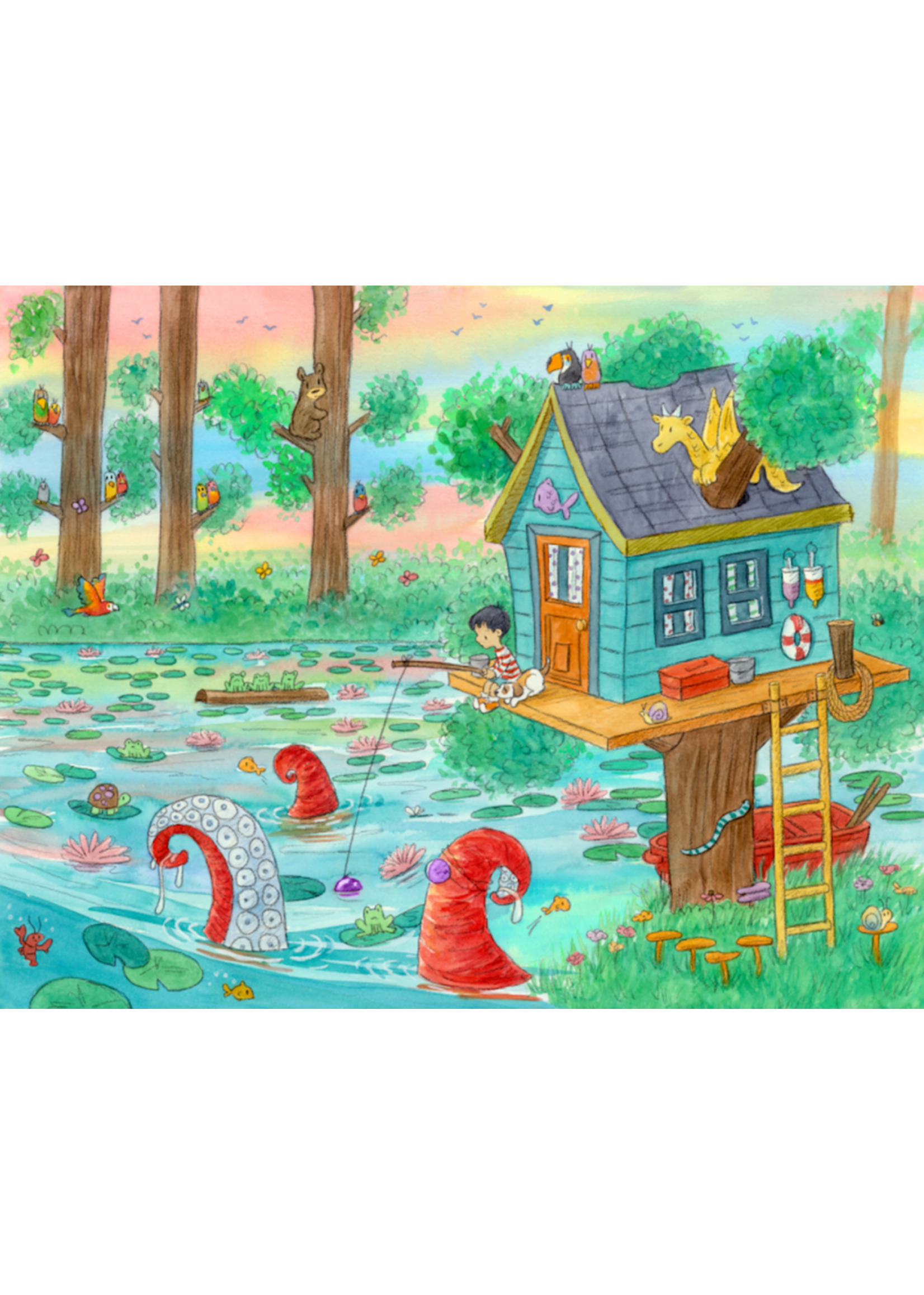 Artifact Puzzles Amariah Rauscher "Henri and the Kraken" Wooden Jigsaw Puzzle