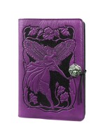 Oberon Design Large Refillable Leather Journal - Fairy - Orchid