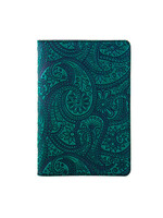 Oberon Design Pocket Refillable Leather Journal- Paisley - Teal