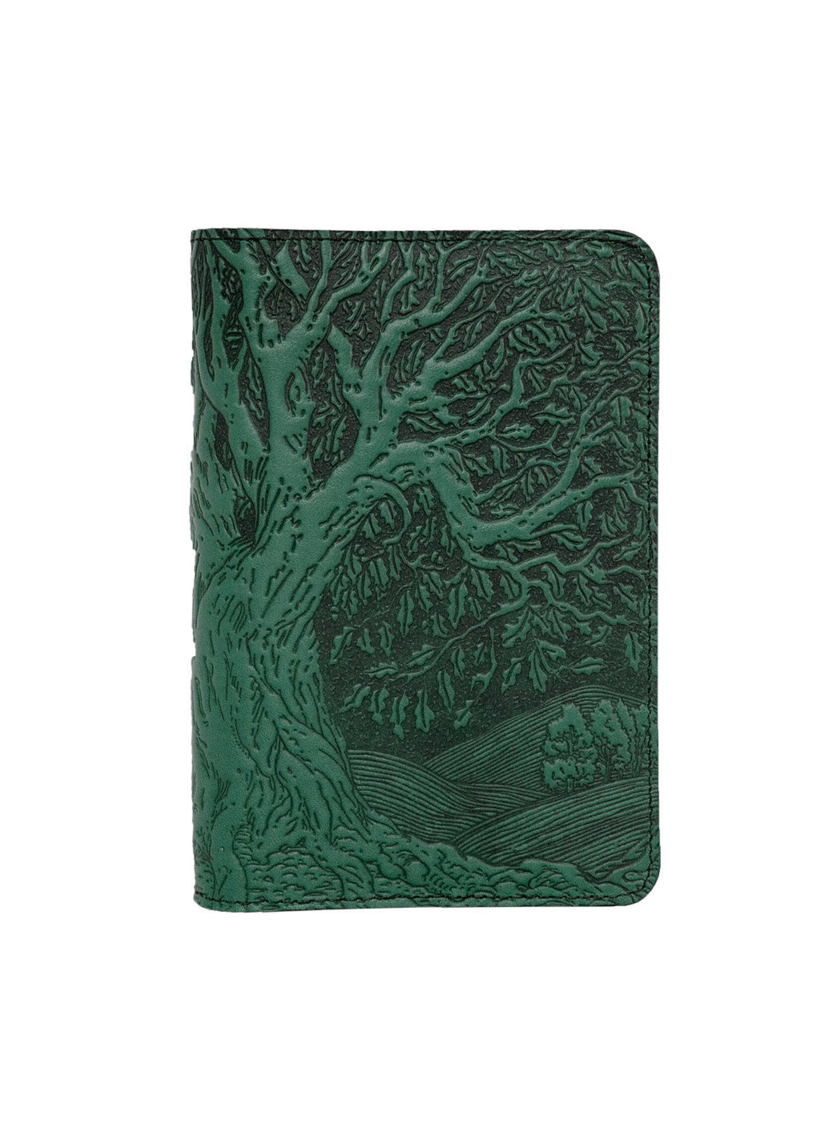 Oberon Design Oberon Pocket Leather Journal Cover - Tree of Life - Green